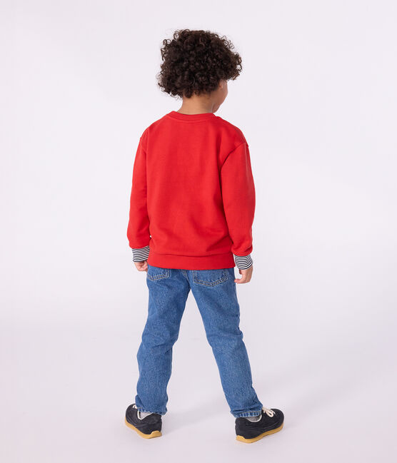 Katoenen sweatshirt met print voor kinderen rood POMPEI