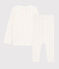 Pyjama pois multico petite fille en coton biologique blanc MARSHMALLOW/blanc MULTICO