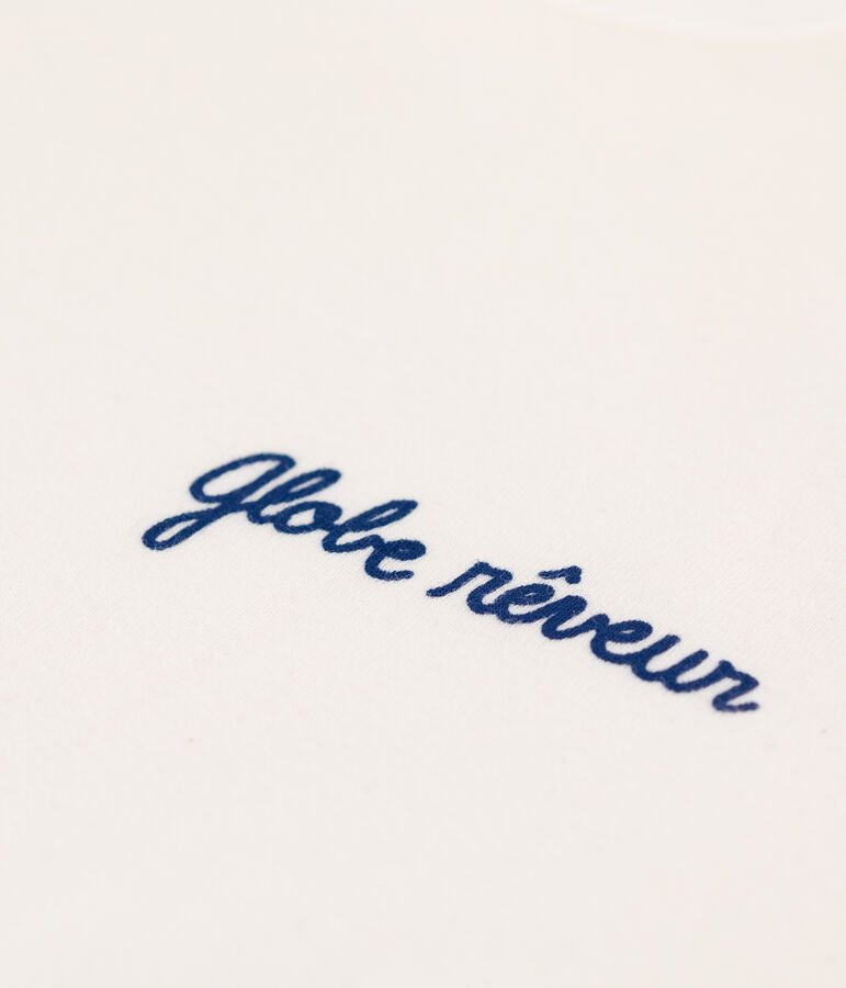 T-shirt met ronde hals en zeefdruk in katoen voor dames wit