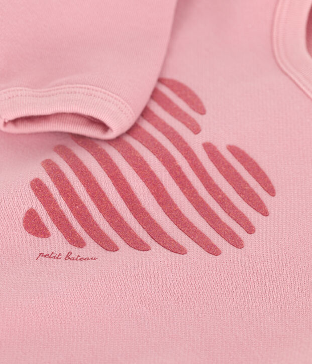 Sweat b&eacute;b&eacute; en coton uni rose
