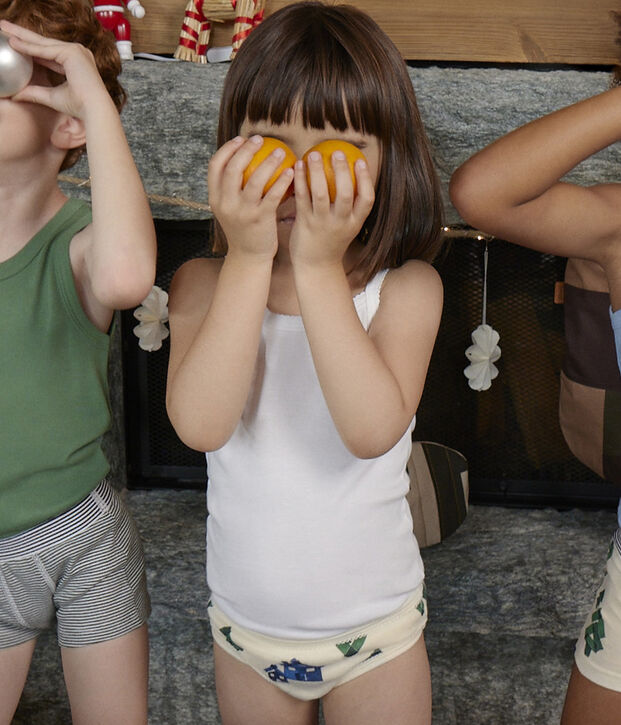 Set van 3 katoenen meisjesslips kerstmis multicouleur