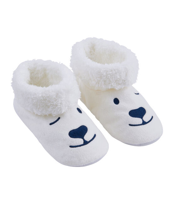 Chaussons mixtes en polaire blanc MARSHMALLOW