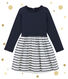 Meisjesjurk in 2 stoffen met glitters