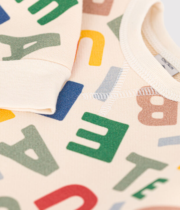 Sweatshirt en molleton b&eacute;b&eacute; &eacute;cru/multicouleur