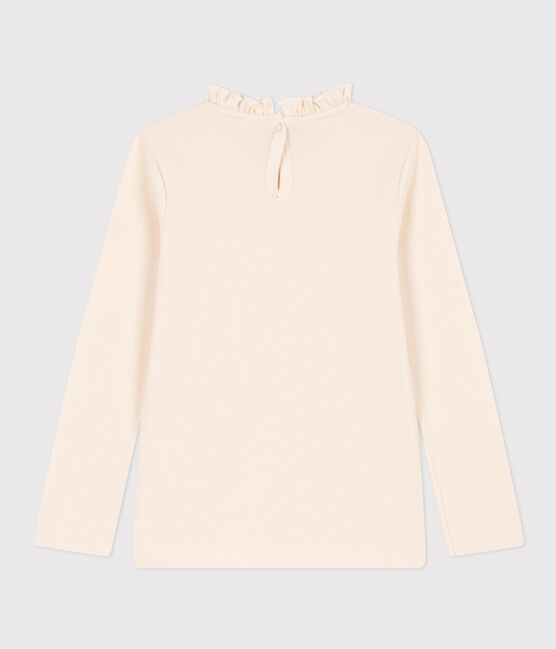 Tee-shirt manches longues en coton enfant fille écru AVALANCHE