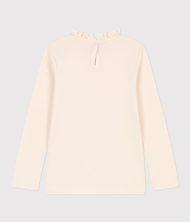 Tee-shirt manches longues en coton enfant fille &eacute;cru AVALANCHE