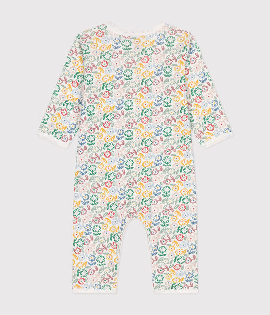 Katoenen babypyjama zonder voetjes met print wit MARSHMALLOW/wit MULTICO