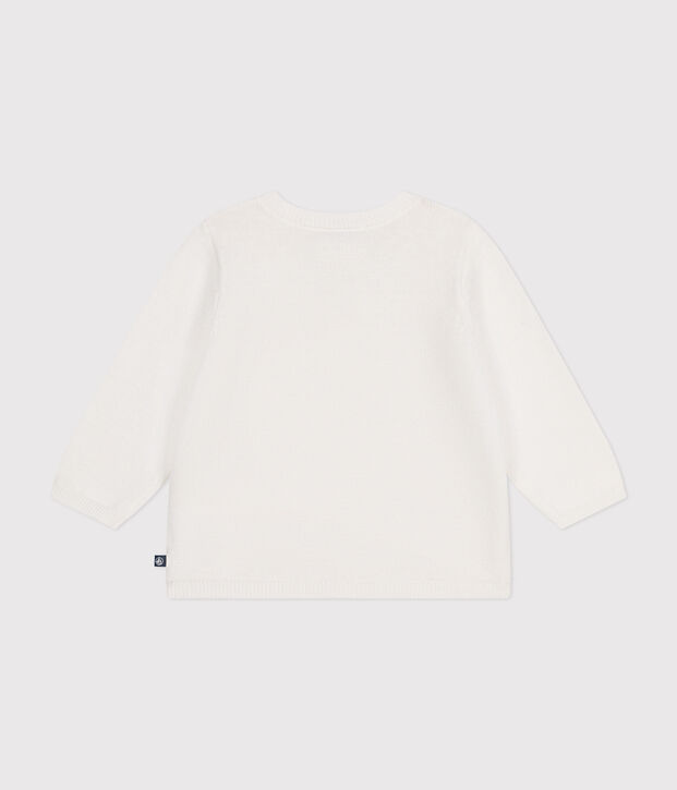 Cardigan en tricot de coton ajour&eacute; b&eacute;b&eacute; blanc