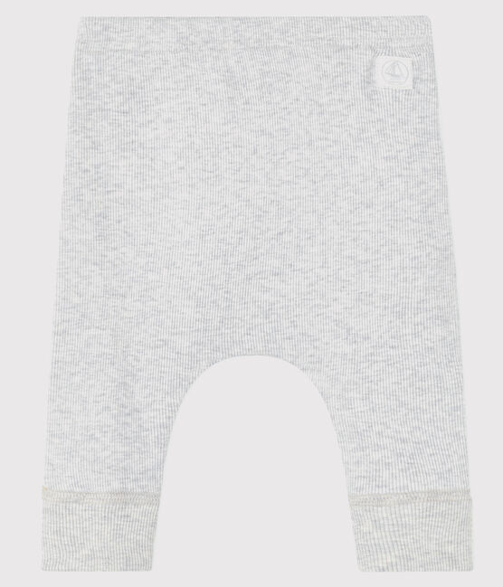 Caleçon bébé en côte 2x2 en coton biologique gris BELUGA CHINE