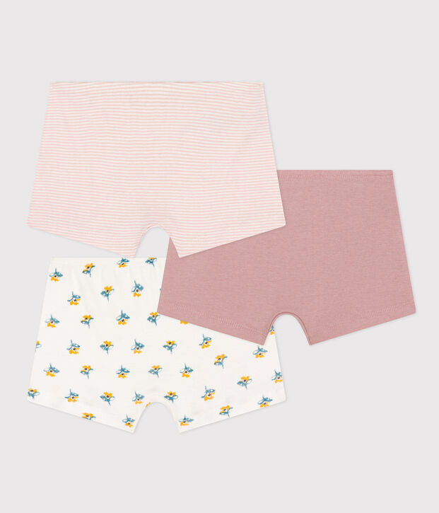 Set van 3 katoenen shorty's met bloemetjes voor meisjes multicouleur