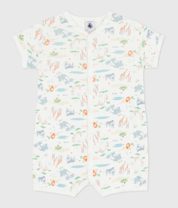 Kort katoenen pakje met dierenprint voor baby's wit/multicouleur