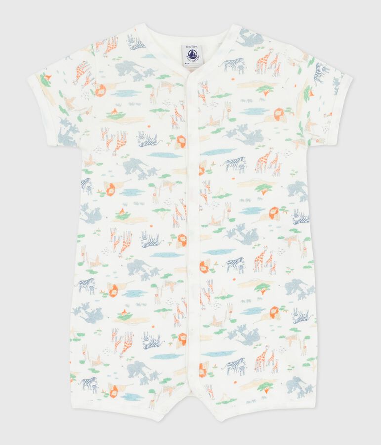 Kort katoenen pakje met dierenprint voor baby's wit/multicouleur