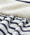 Gestreepte jurk met lange mouwen babymeisje wit MARSHMALLOW/blauw SMOKING CN