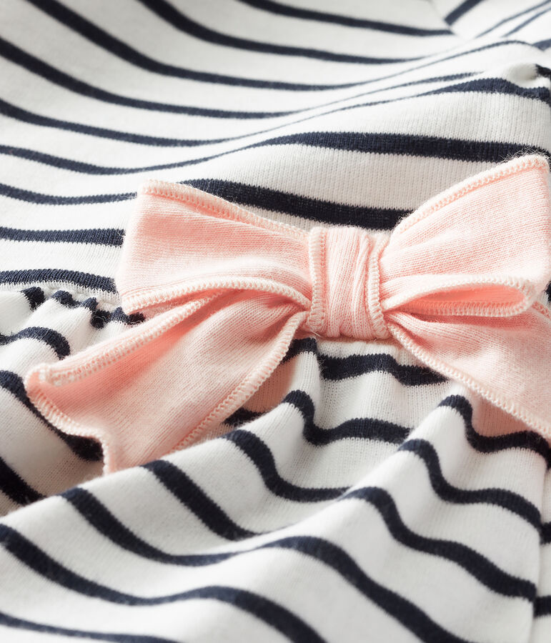 Robe manches courtes b&eacute;b&eacute; fille ray&eacute;e blanc/bleu