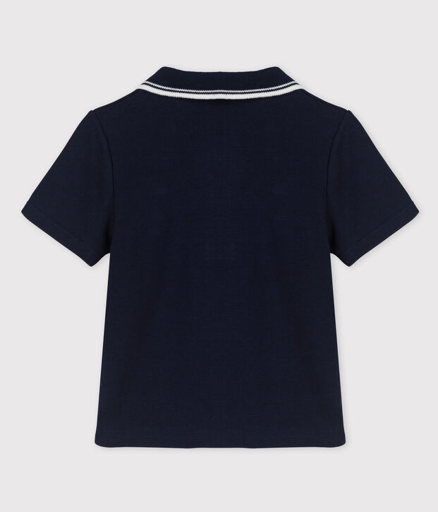 Polo manches courtes b&eacute;b&eacute; gar&ccedil;on bleu marine