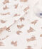 Pyjama manches courtes léopards en coton enfant blanc MARSHMALLOW/blanc MULTICO