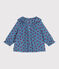 Fluwelen babybloesje met lange mouwen en appeltjesprint blauw ADRIATIC/ MULTICO