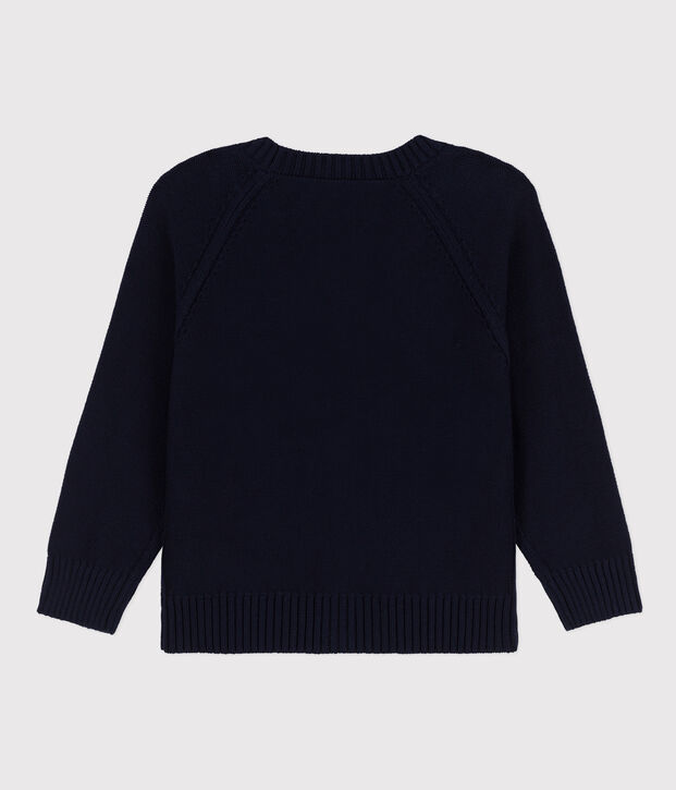 Cardigan en tricot enfant gar&ccedil;on bleu