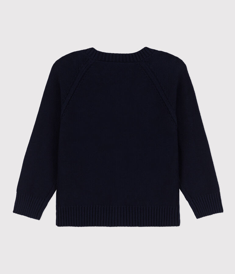 Gebreid jongensvest blauw