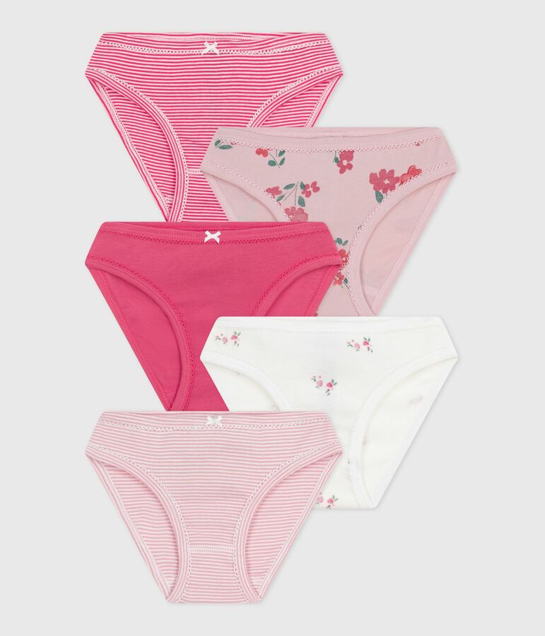 Setje met katoenen onderbroekjes met bloemetjesprint voor kinderen multicouleur