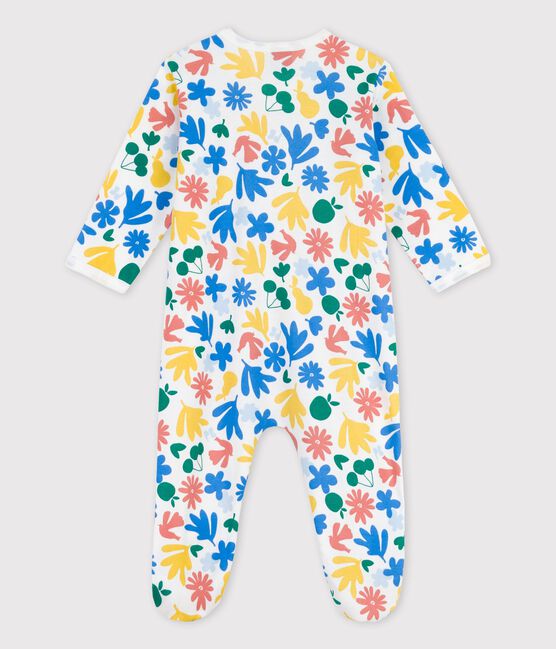 Slaappakje met bloemenprint in katoen voor baby's wit MARSHMALLOW/wit MULTICO