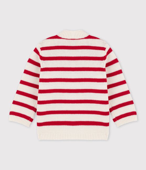 Pull en jersey bébé blanc MARSHMALLOW/rouge TERKUIT