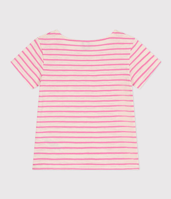Tee-shirt rayé en jersey flammé enfant fille AVALANCHE/ SHOCKING