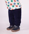 Pantalon b&eacute;b&eacute; en velours uni bleu marine