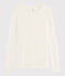 Dames t-shirt van wol en katoen wit MARSHMALLOW