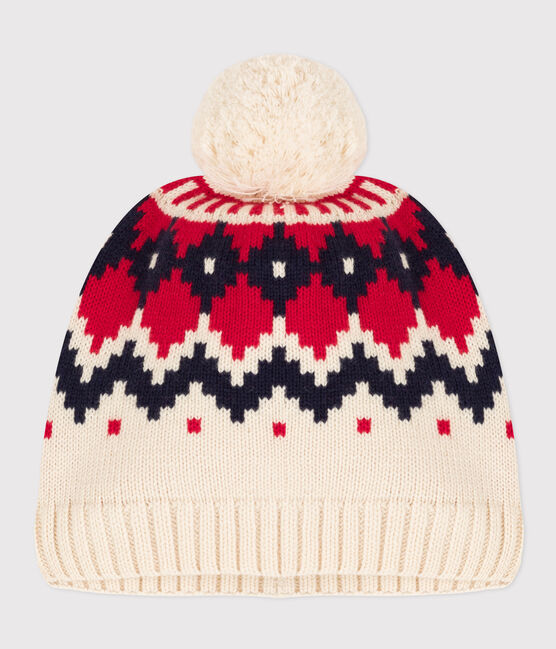 Wollen jacquard kindermuts, jongen-meisje wit AVALANCHE/ MULTICO