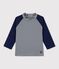 Tee-shirt anti-UV écoresponsable bébé fille/garçon bleu SMOKING/blanc MARSHMALLOW
