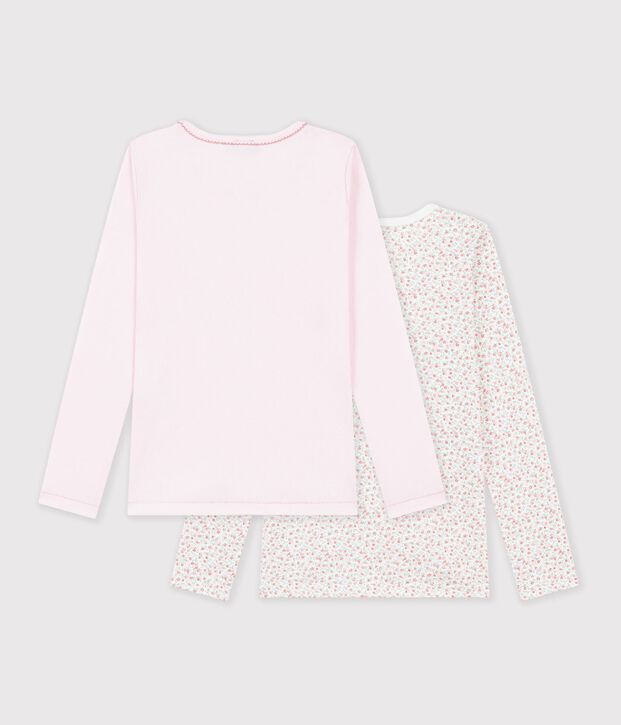 Setje T-shirts met lange mouw en bloemmotiefje voor kinderen multicouleur