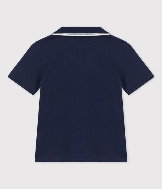 Polo met korte mouwen in jersey voor jongens blauw SMOKING