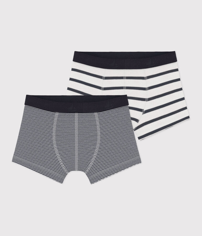 Lot de 2 boxers ray&eacute;s petit gar&ccedil;on multicouleur