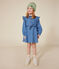 Meisjesjurk met lange mouwen in licht denim blauw DENIM CLAIR