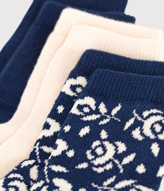 3 paires de chaussettes en coton fleurs bébé variante 1
