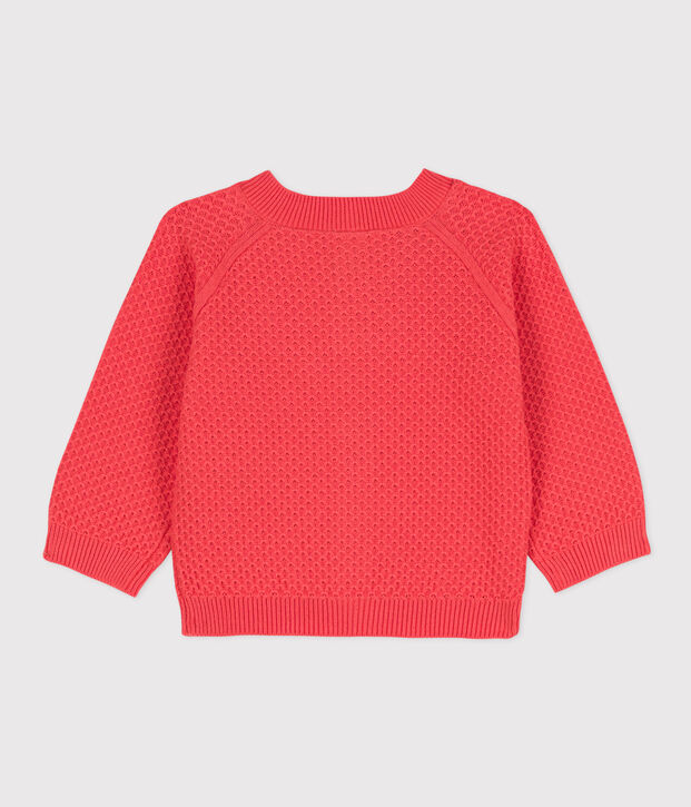 Babycardigan in tricot van katoen oranje