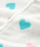 Surpyjama à cœurs bébé en polaire blanc MARSHMALLOW/blanc MULTICO