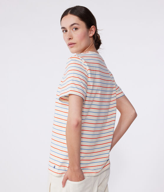 Le Droit, gestreept katoenen T-shirt voor dames wit AVALANCHE/ MULTICO