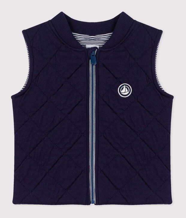 Mouwloos babydonsjack van doorgestikte katoen SOIR