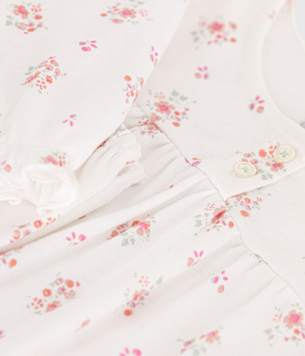 Katoenen kinderpyjama met bloemenprint wit/multicouleur