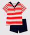 Tweedelige set in marinestijl voor baby's rood PEPS/wit MULTICO
