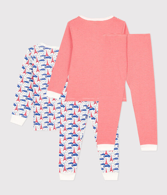 Lot de 2 pyjamas Paris et rayé en coton enfant variante 1