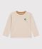 Tee-shirt enfant manches longues &agrave; rayures beige/&eacute;cru/beige