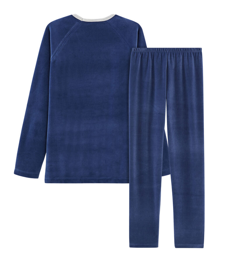 Pyjama gar&ccedil;on en velours bleu MEDIEVAL/bleu MAJOR