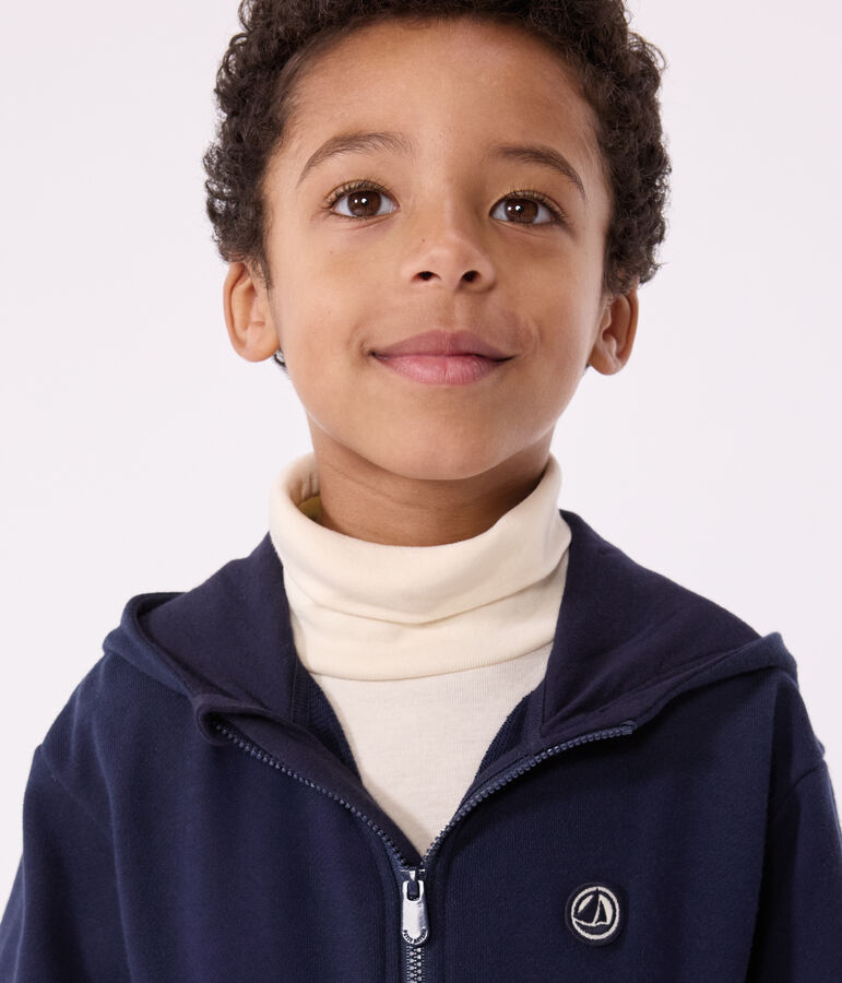 Katoenen hoodie met rits voor kinderen blauw