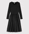 Jurk twee materialen tulle Dames zwart BLACK/geel OR