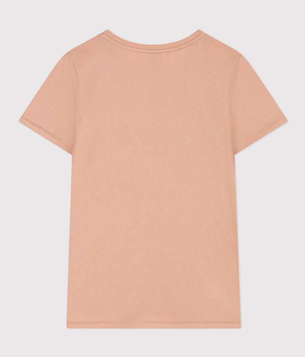 LE DROIT, katoenen T-shirt voor dames met ronde hals beige