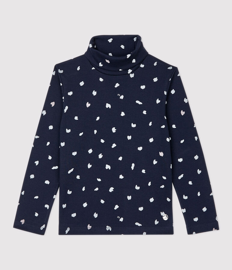 Sous-pull en coton enfant fille bleu SMOKING/blanc MULTICO
