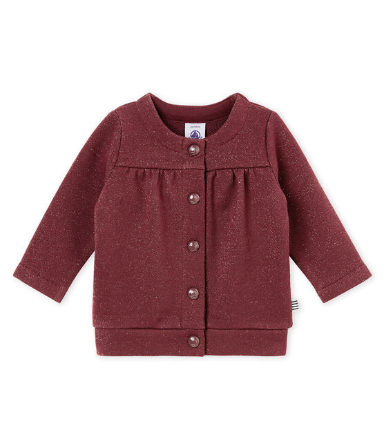 Vest in molton met glitters voor babymeisjes rood OGRE/geel DORE